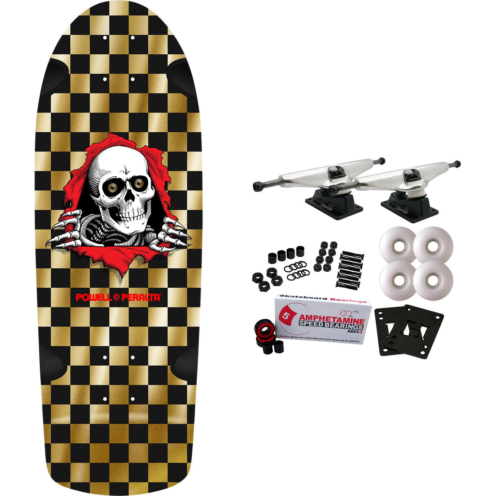 Powell Peralta Skateboard Complete OG Ripper Checker Gold Foil Old School Reissue