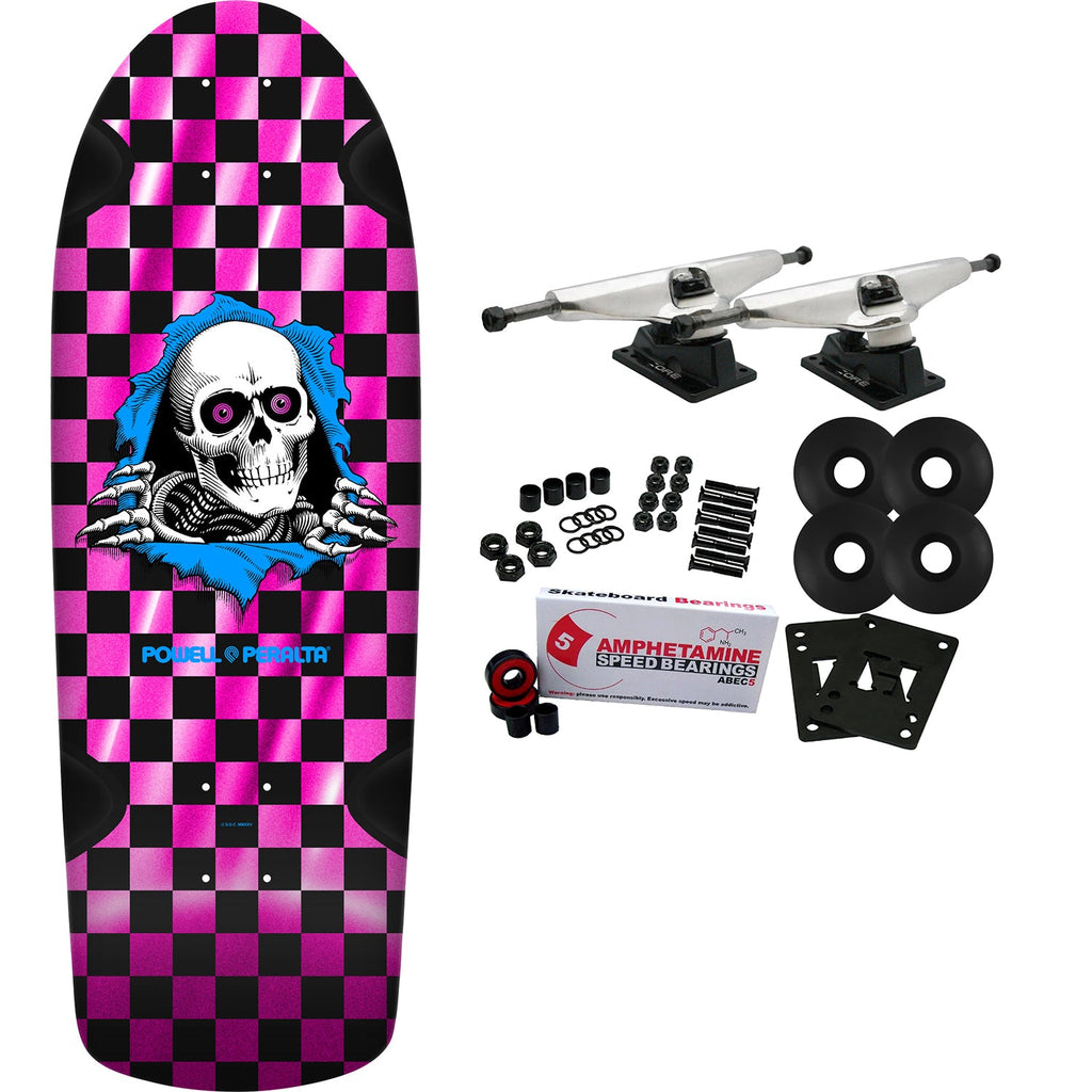 Powell Peralta Skateboard Complete OG Ripper Checker Pink Foil Old School Reissue
