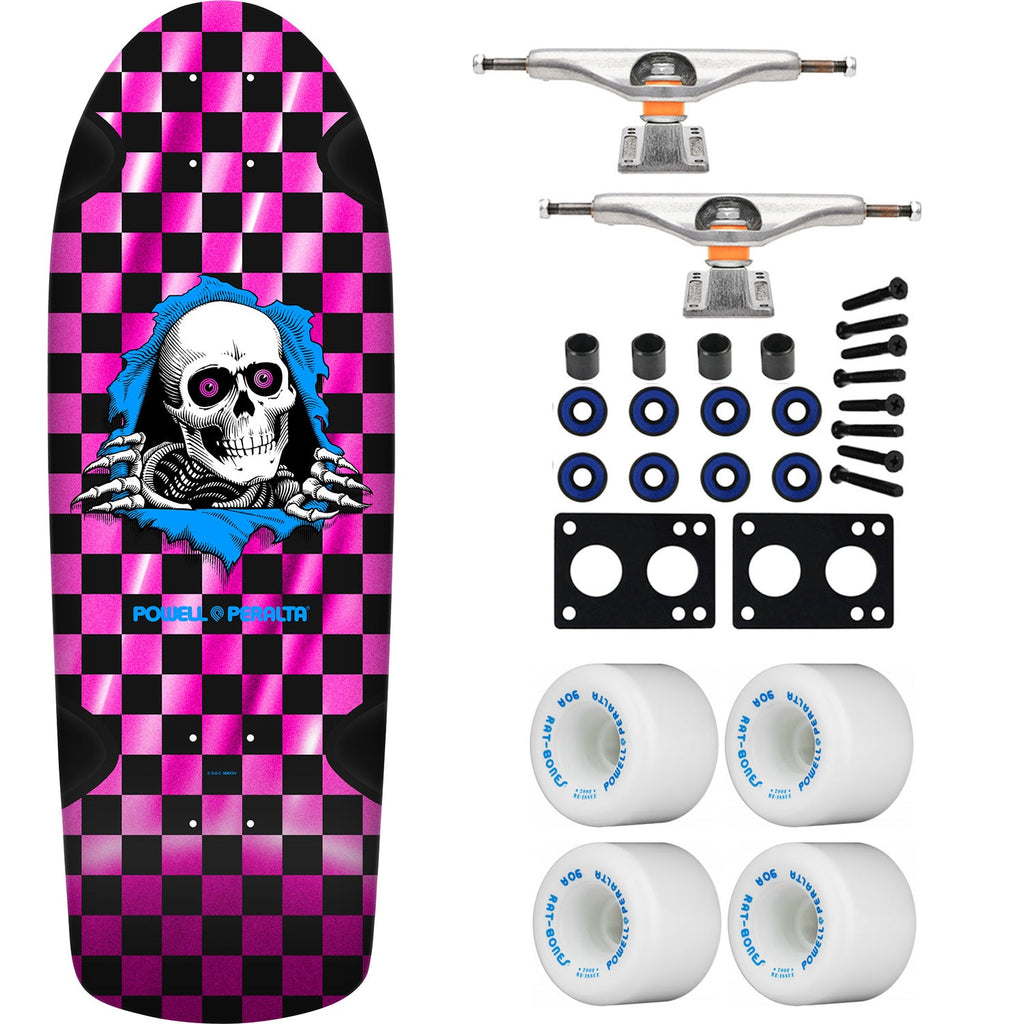 Powell Peralta Skateboard OG Ripper Checker Pink Foil / Independent / Rat Bones White
