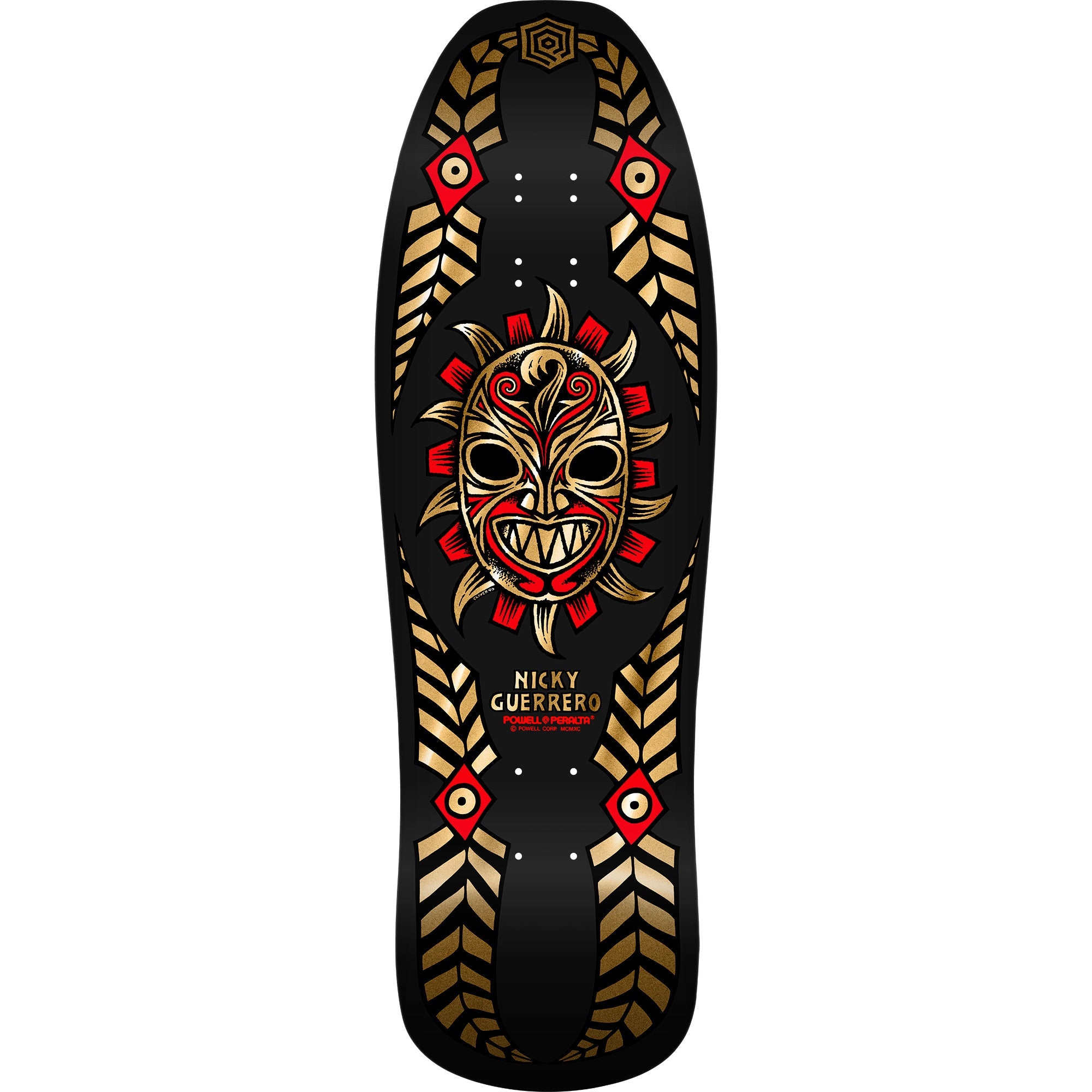Powell Peralta Skateboard Deck Nicky Guerrero Mask Black/Gold Foil Old School Reissue