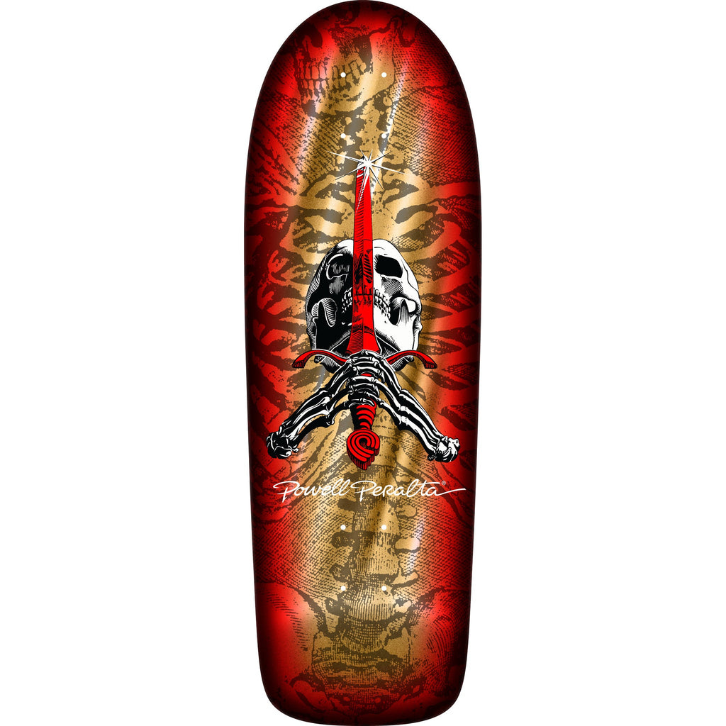 Powell Peralta Skateboard Rodriguez Skull and Sword Gold Foil / Independent / Rat Bones White