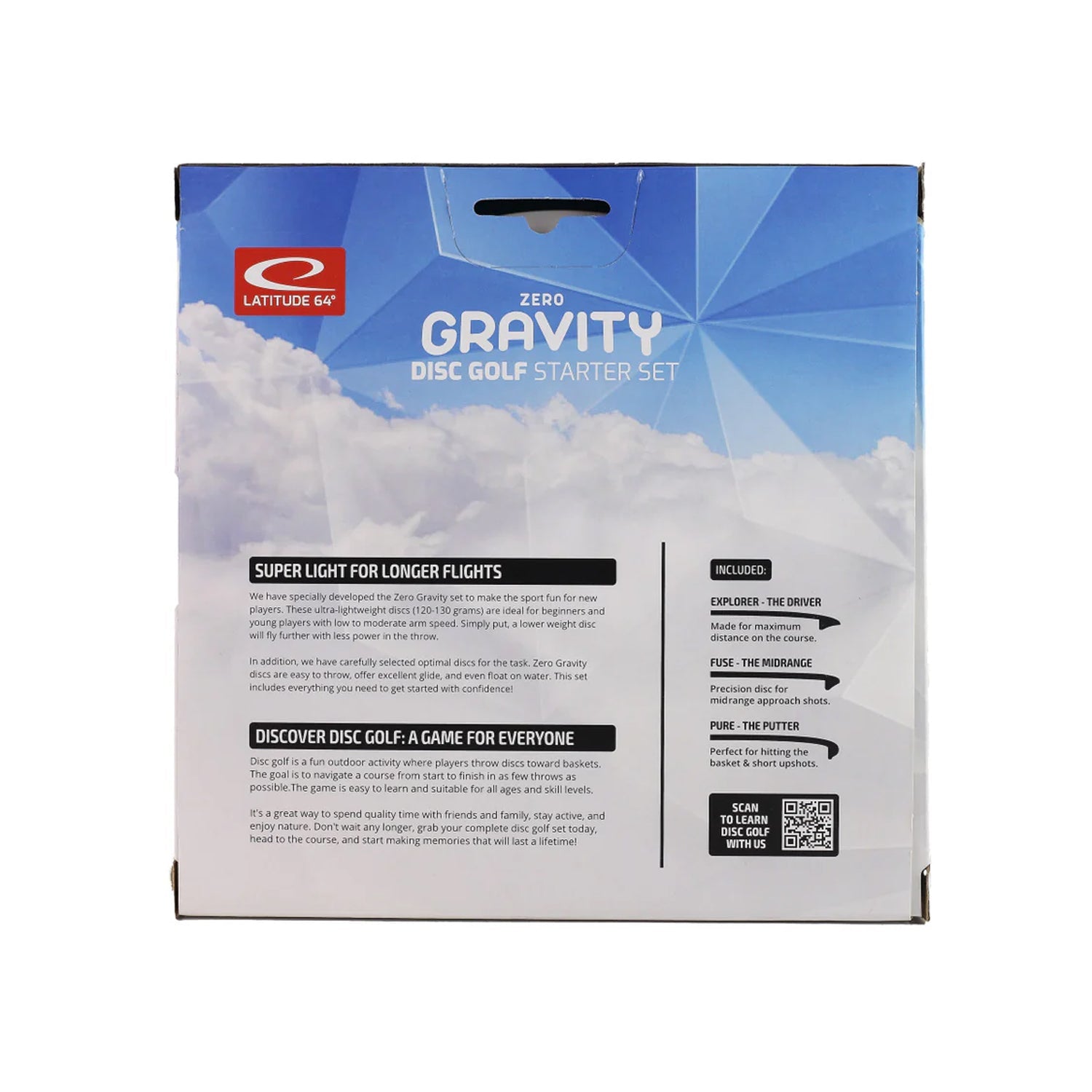 Latitude 64 Disc Golf Zero Gravity Starter Set Box - 3 Discs - Explorer, Fuse, Pure