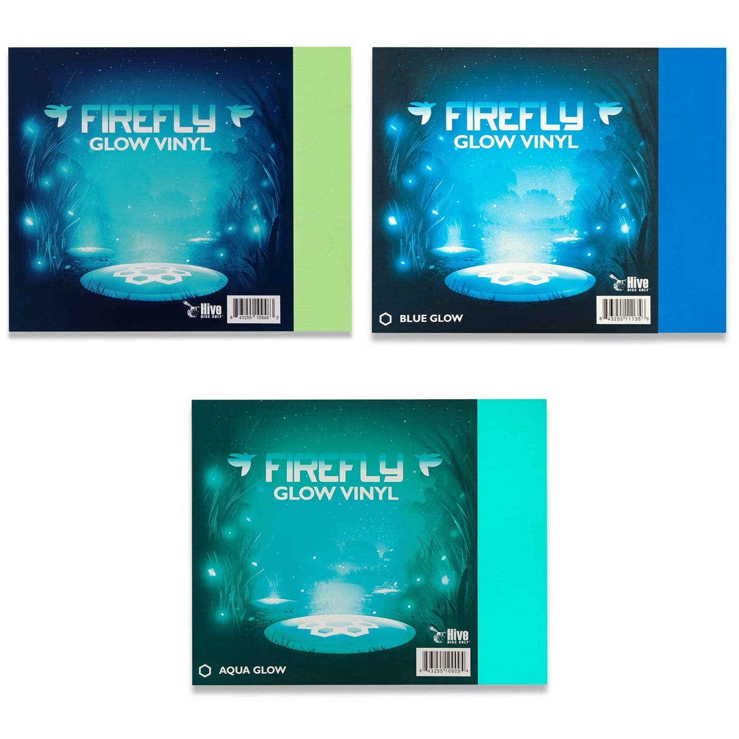 MVP Hive Firefly Glow Vinyl Sticker Sheet for Night Disc Golf 46 stickers - Choose Color