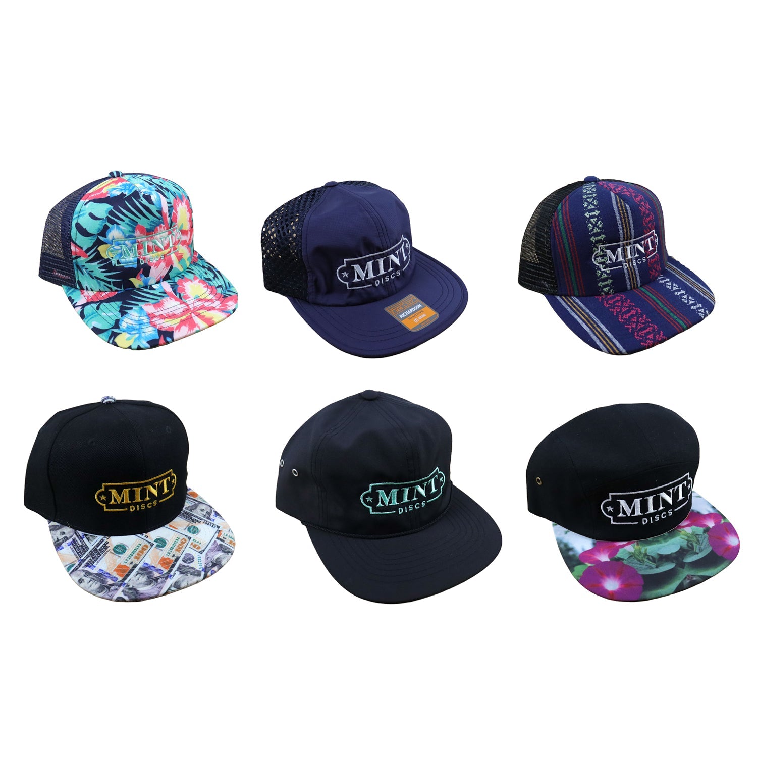 Mint Discs Disc Golf Snapback Hats - Choose Color