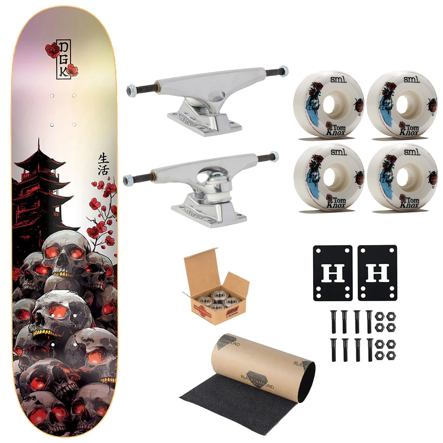DGK Premium Skateboard Haunt Holographic 8.38" Krux Trucks, SML Wheels, Indy Bearings
