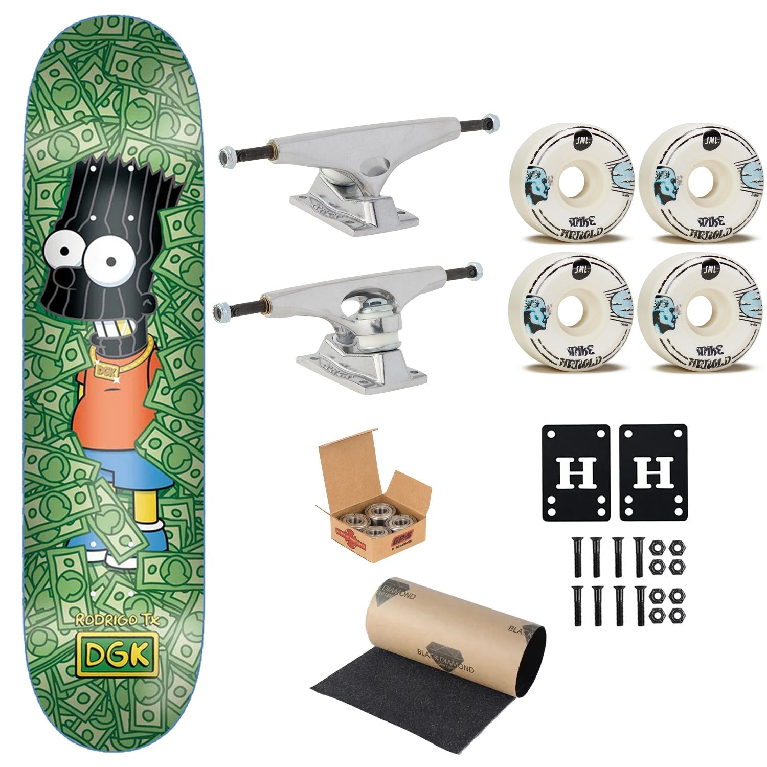 DGK Premium Skateboard Rodrigo TX Masked 8.25" Krux Trucks, SML Wheels, Indy Bearings