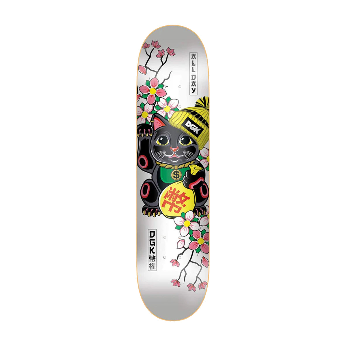 DGK Skateboard Deck Lucky Cat 8.25" x 31.85"