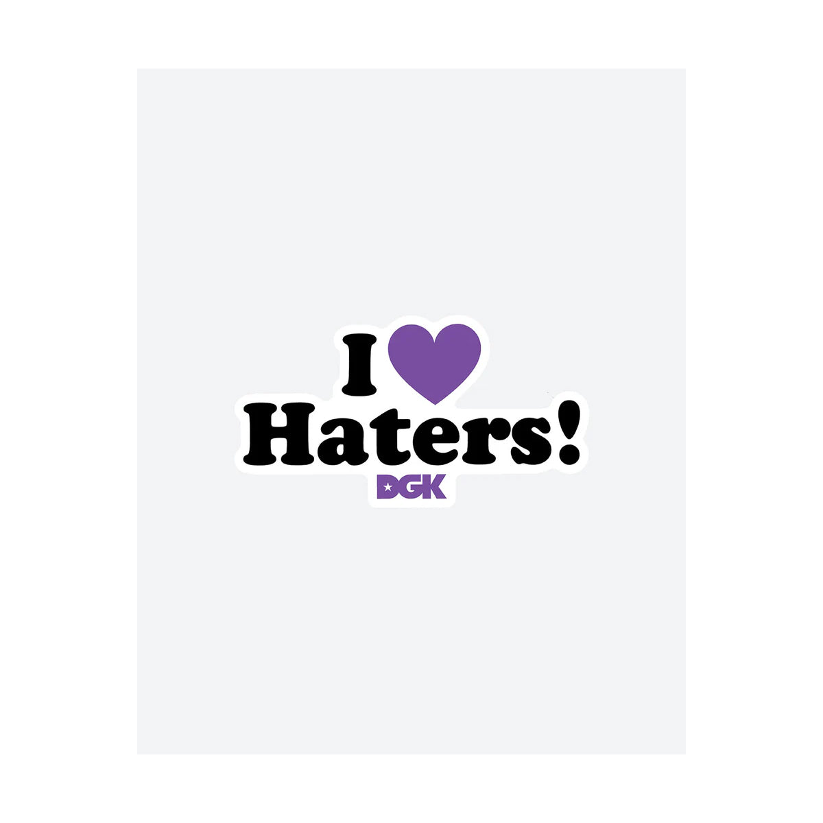 DGK Skateboards Sticker I Love Haters 5" x 2.75"