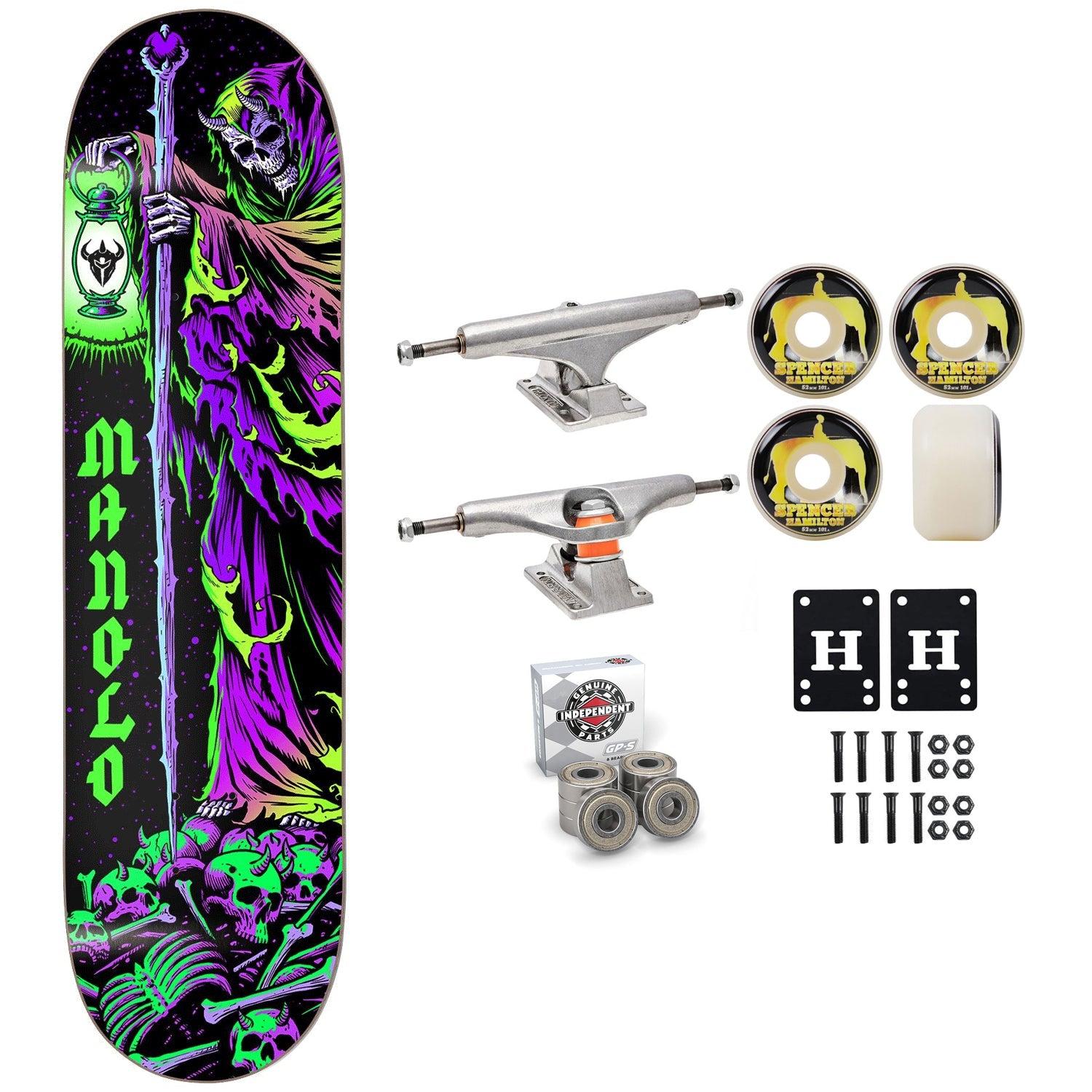 Darkstar Skateboard Premium Complete Robles Blacklight 8.0" w/ Independent Satori Upgrade