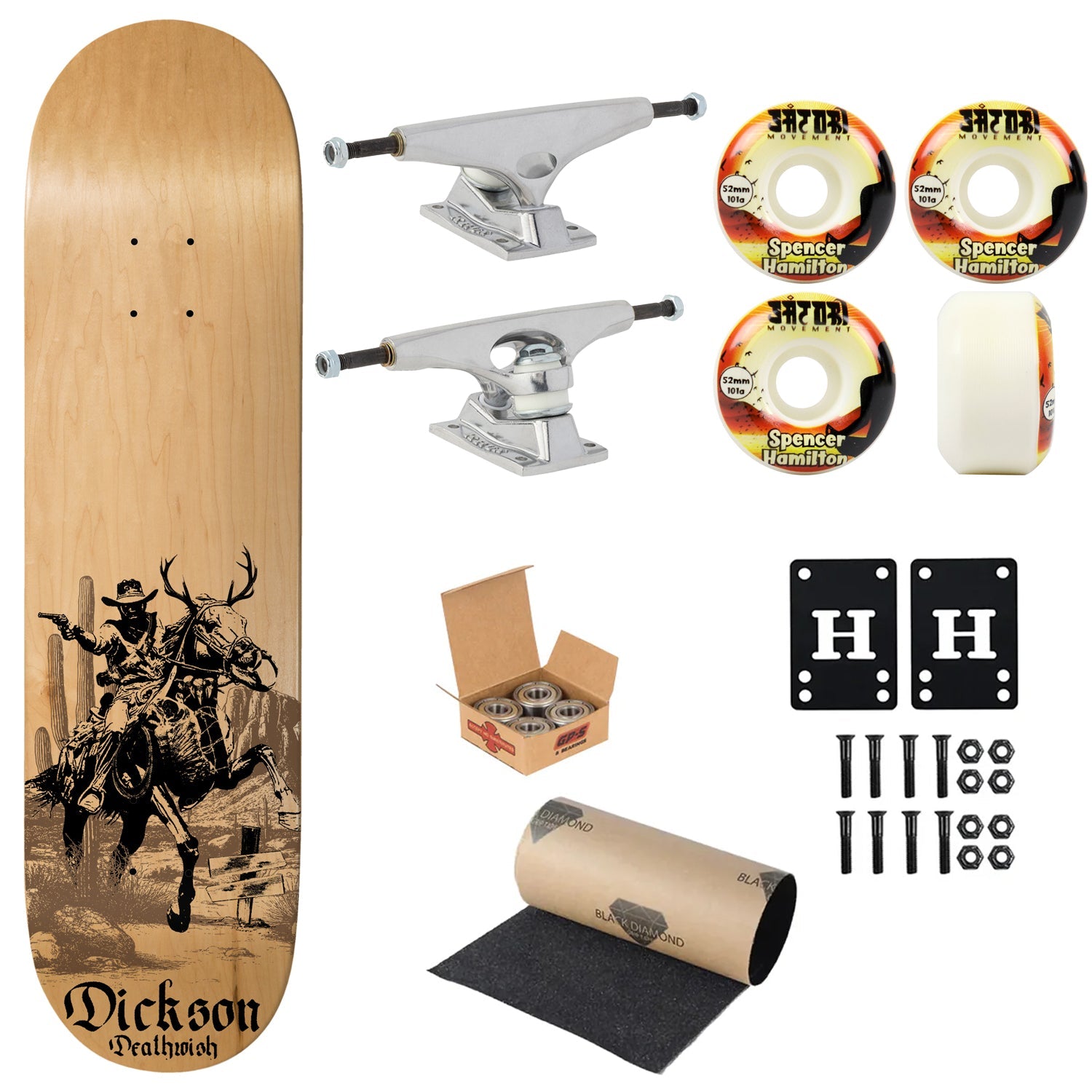 Deathwish Premium Complete Skateboard Dickson Hunt 8.25" Ft. Krux/Satori/Independent