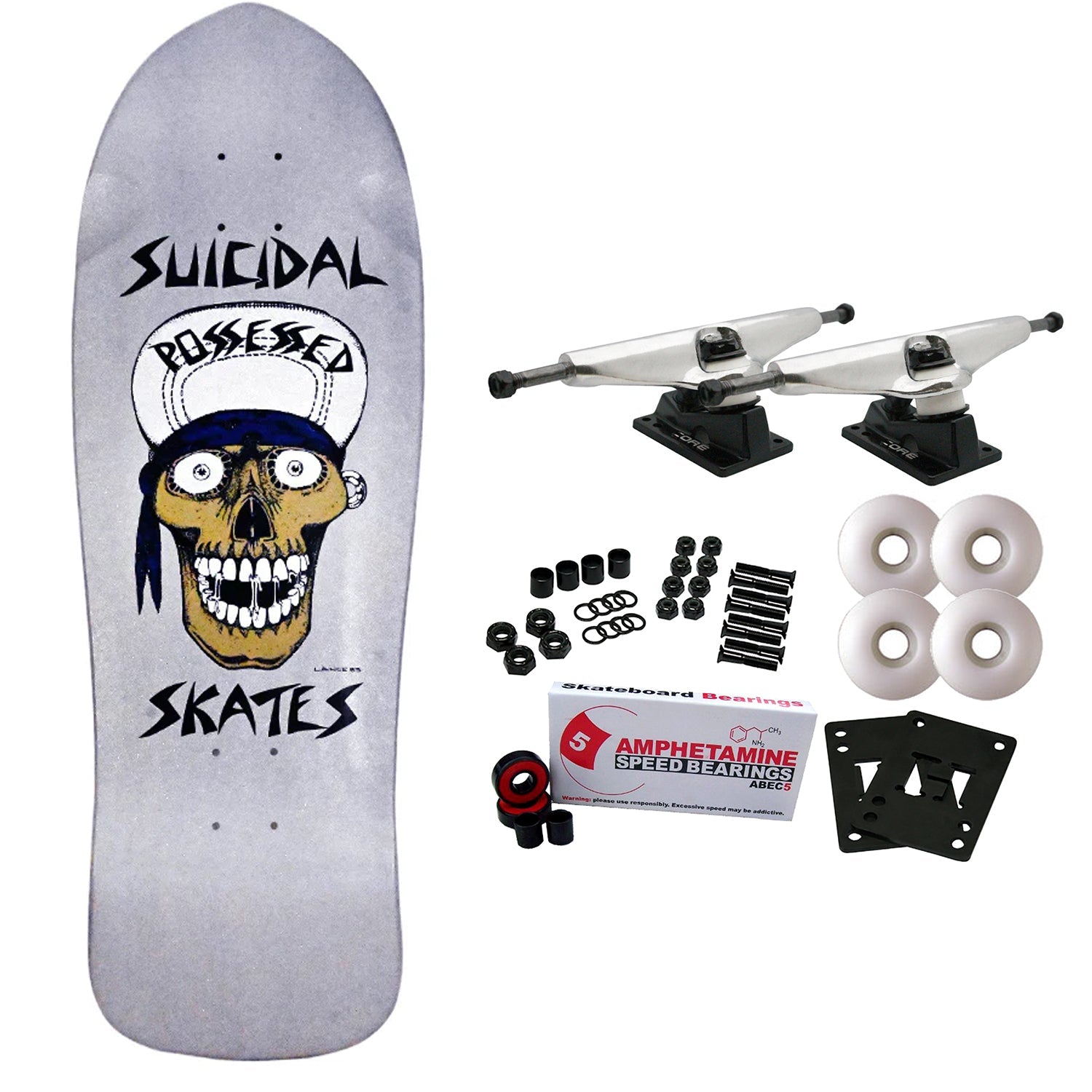 Dogtown Skateboard Complete SS Punk Skull Silver Dip 10.12" x 30.82"