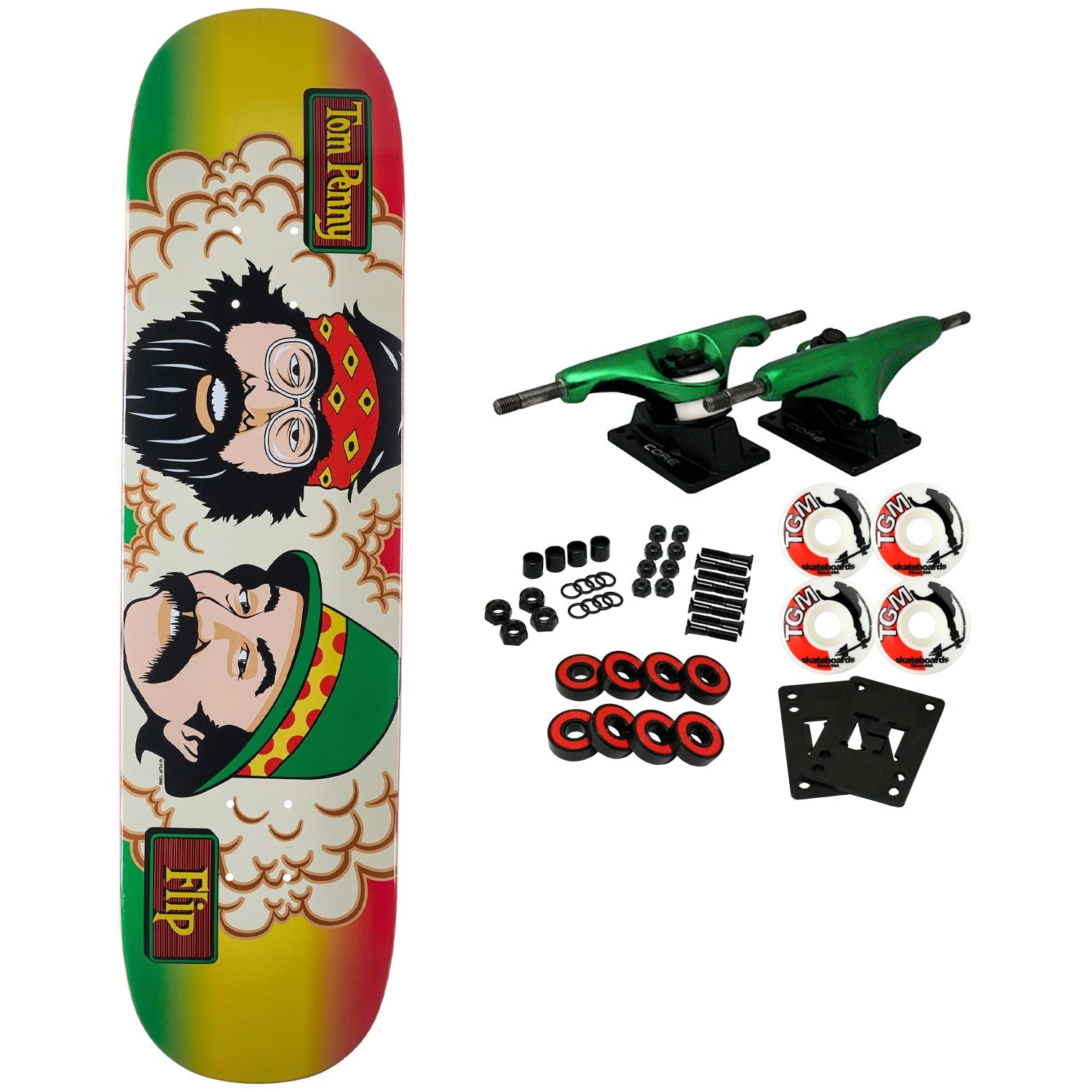 Flip Skateboard Complete Penny Rasta Stripe 8.25" x 31.71"