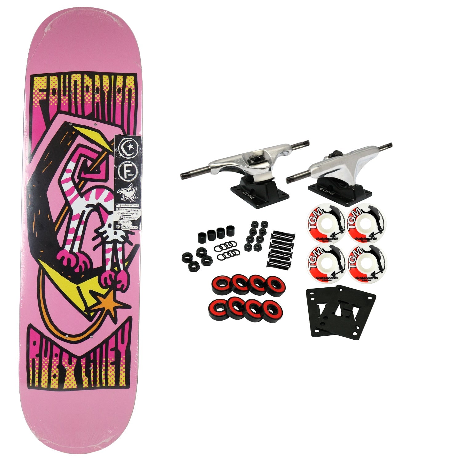 Foundation Skateboard Complete Ruby Lilley Cat and Moon 8.0" x 31.5"