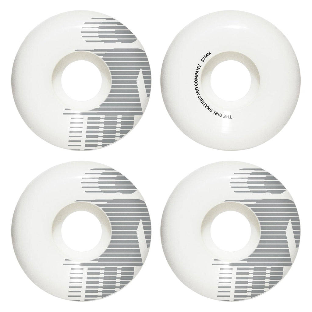 Girl Skateboard Wheels National Hero 57mm 99A Classic Shape White