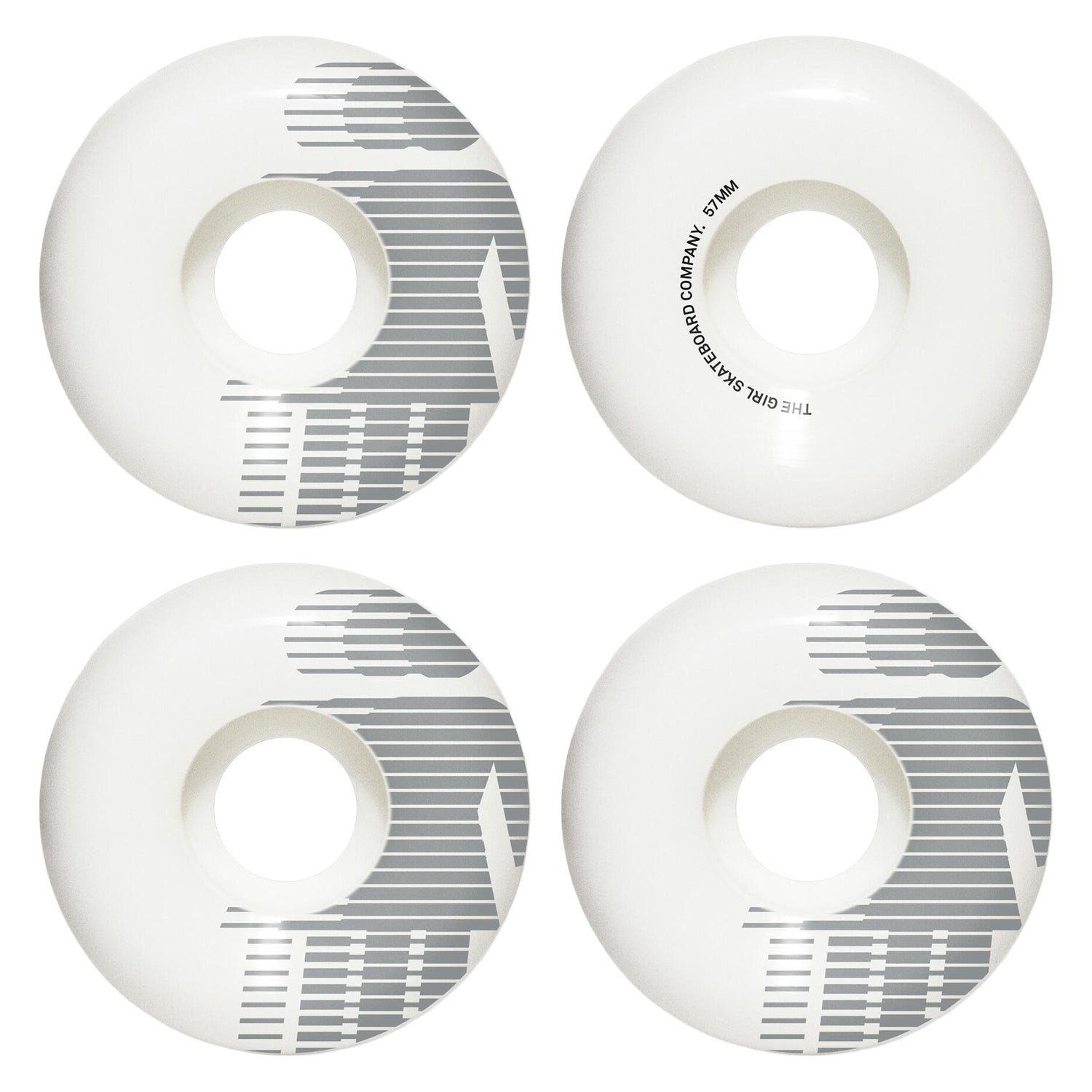 Girl Skateboard Wheels National Hero 57mm 99A Classic Shape White