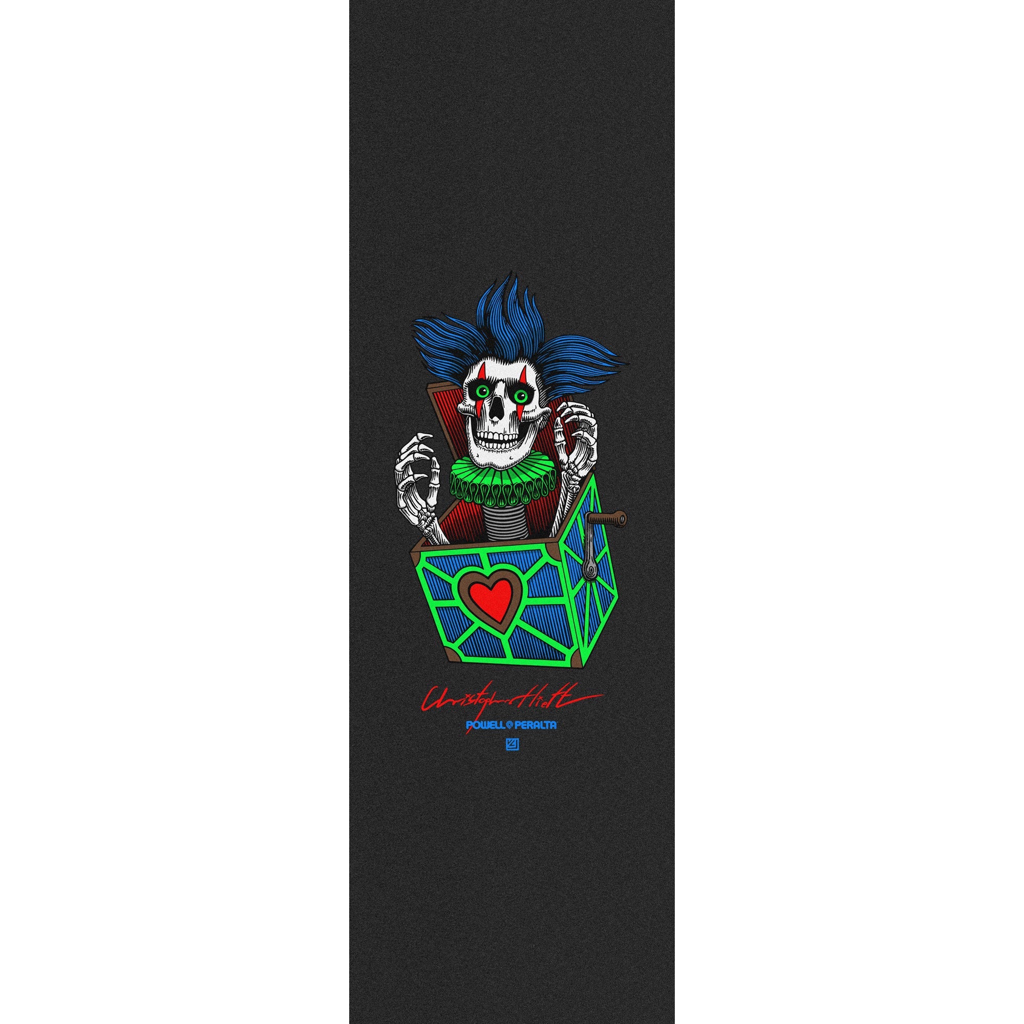 Powell Peralta Skateboard Griptape Chris Hiett Skull 10.5" x 33" Black Sheet