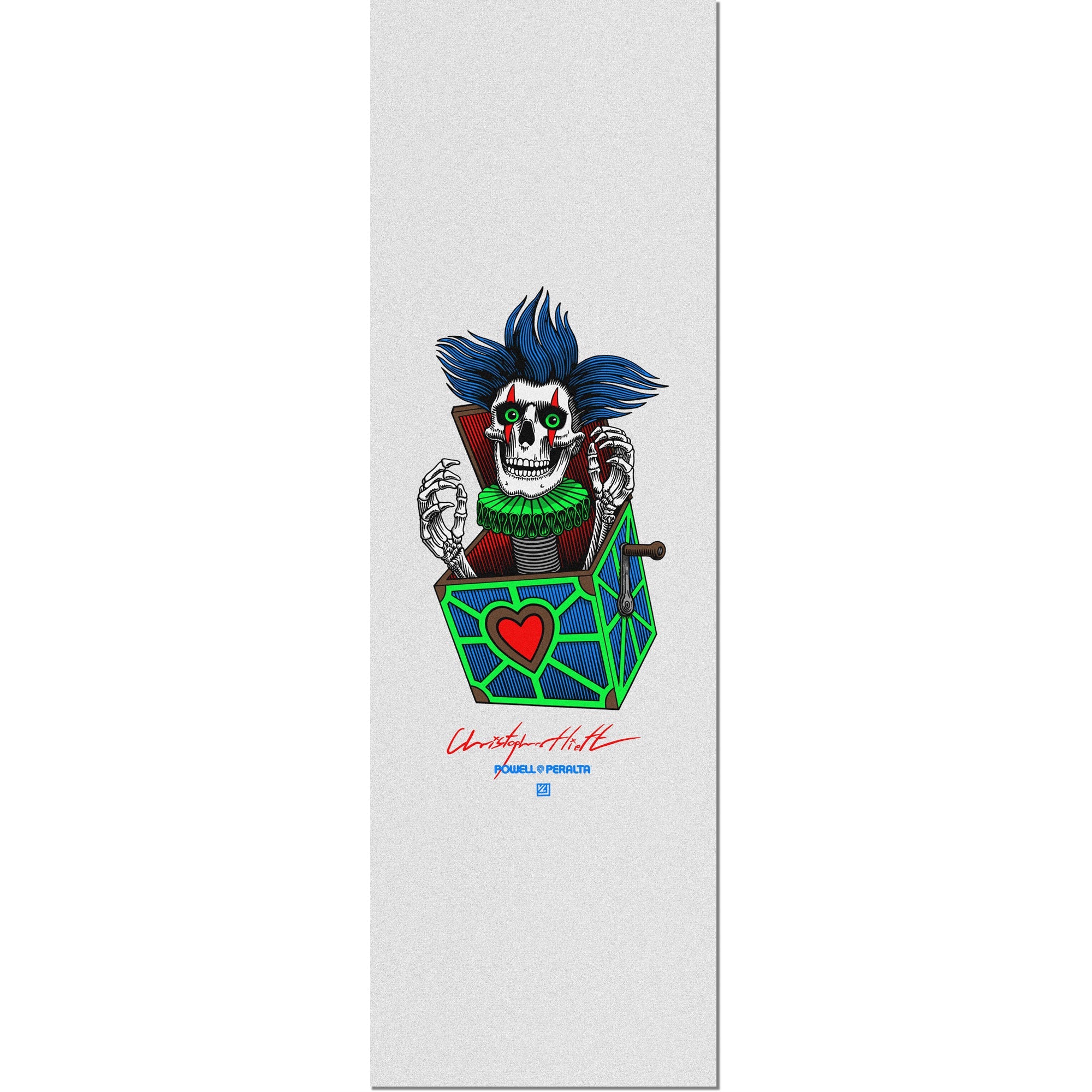 Powell Peralta Skateboard Griptape Chris Hiett Skull 10.5" x 33" Clear Sheet