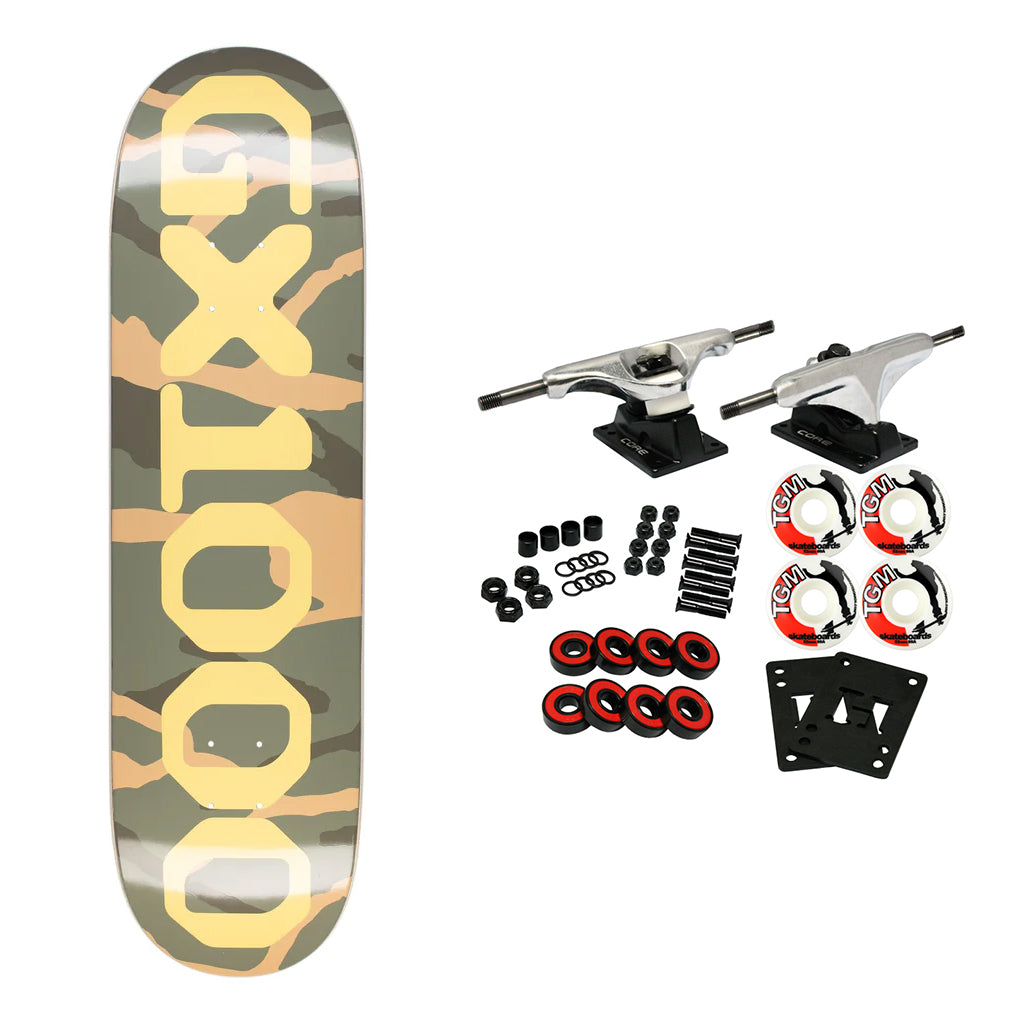 GX1000 Skateboard Complete OG Logo Camo/Yellow 8.5" x 32.125"