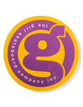 Girl Skateboards Sticker G Logo Purple/Yellow 3" x 3"