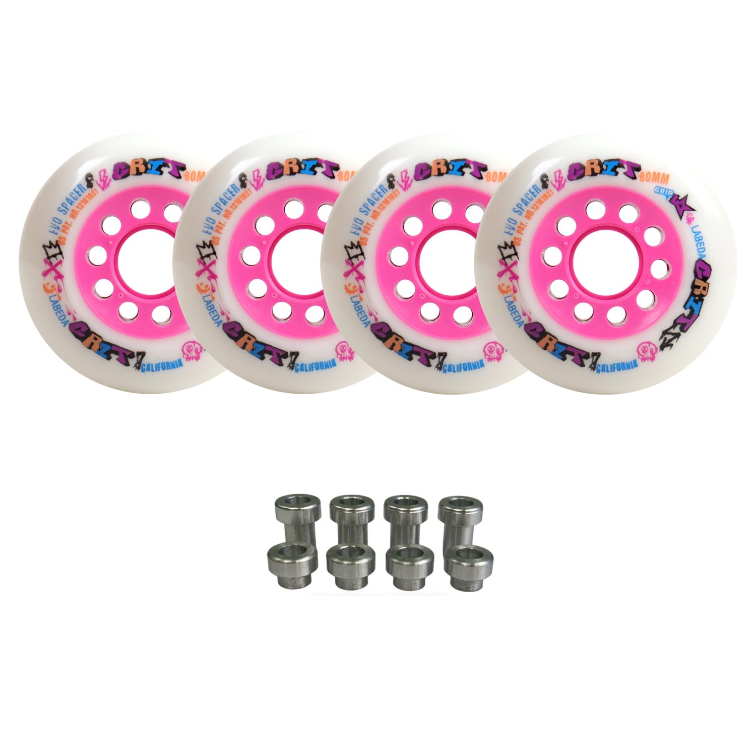 Labeda Grit Evo Outdoor Roller Hockey Wheels - 4-Pack with Evo Spacers - Choose Size