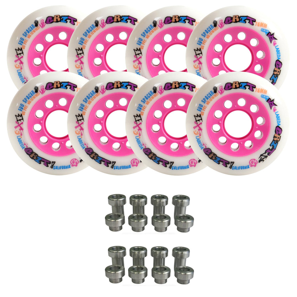 Labeda Grit Evo Outdoor Roller Hockey Wheels - 8-Pack with Evo Spacers - Choose Size