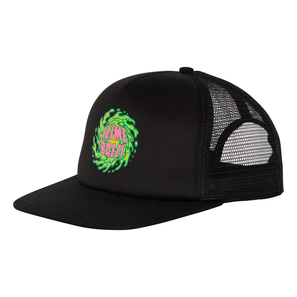 Slime Balls Wheels Hat Logo Mesh Trucker Black/Black