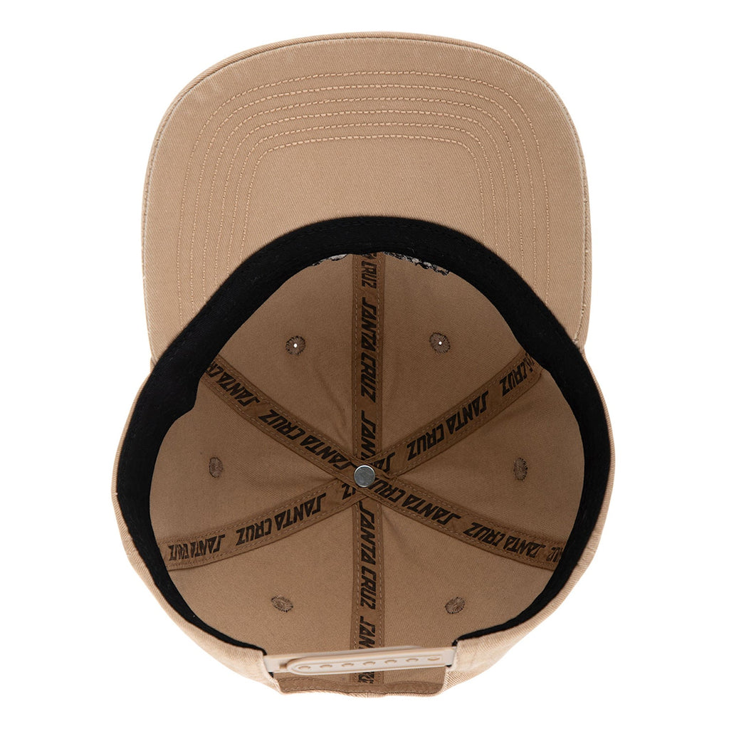 Santa Cruz Skateboards Hat Razor Arch Strip Snapback Tan
