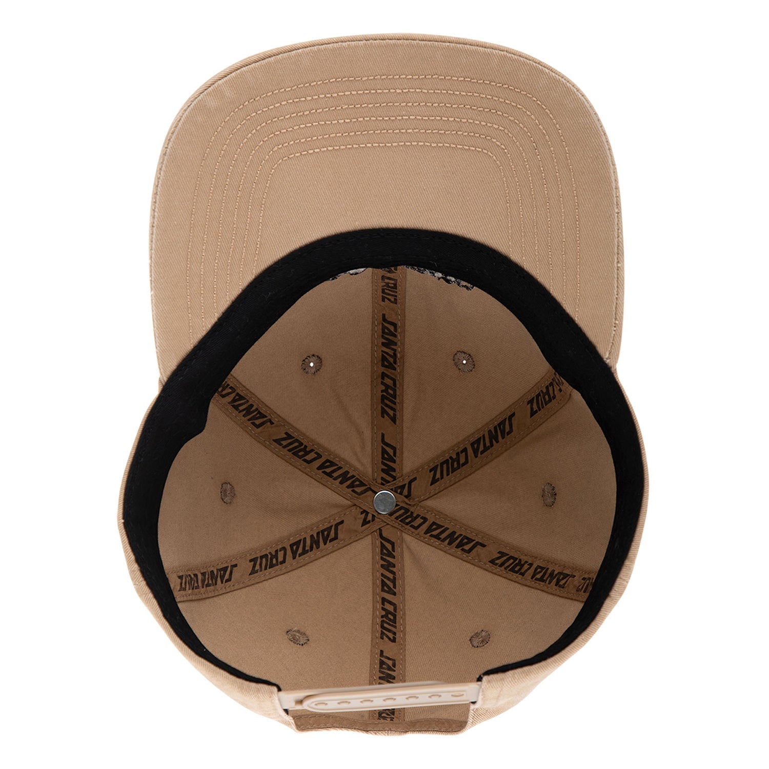 Santa Cruz Skateboards Hat Razor Arch Strip Snapback Tan