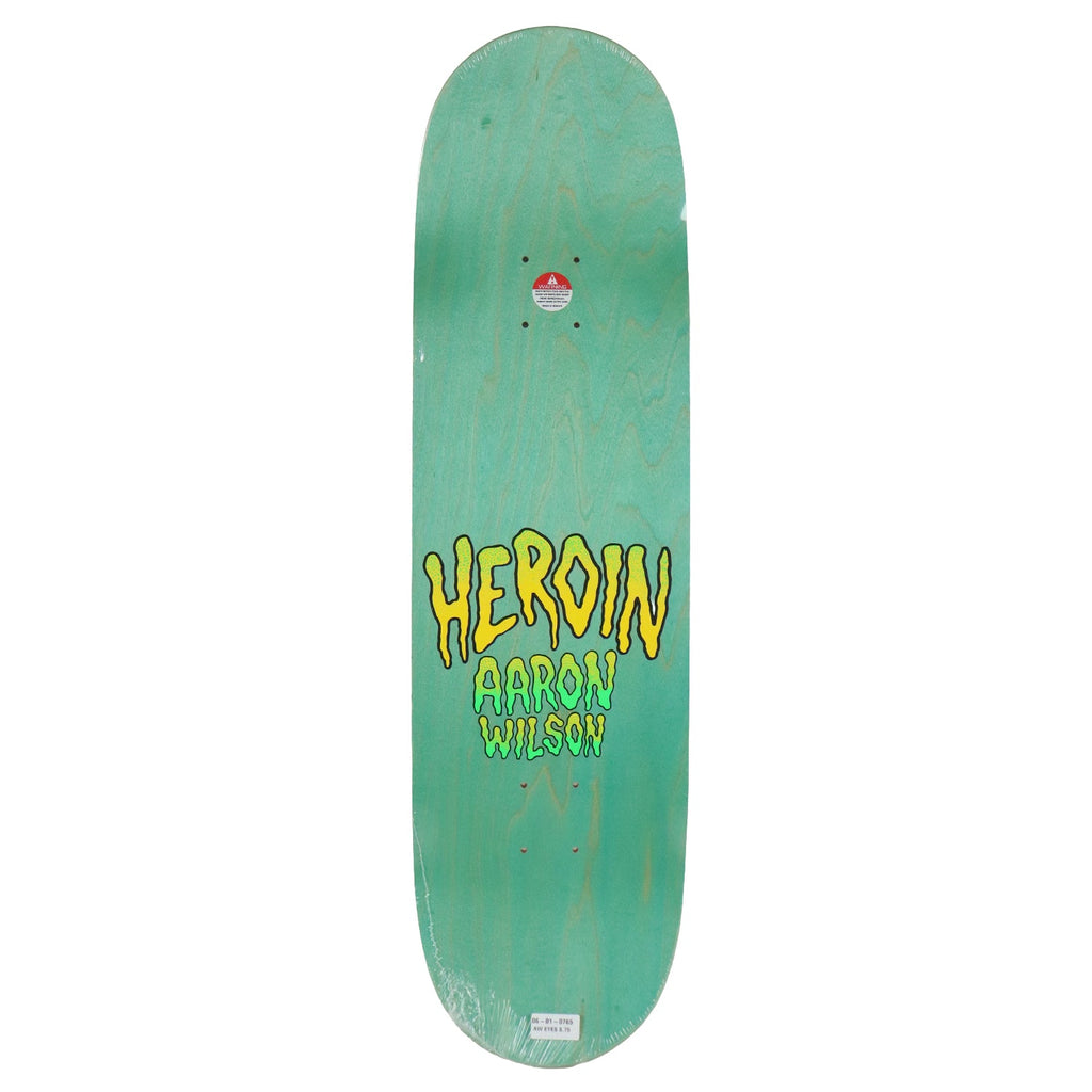 Heroin Skateboard Deck Aaron Wilson Eyes Orange 8.75" x 32.25"