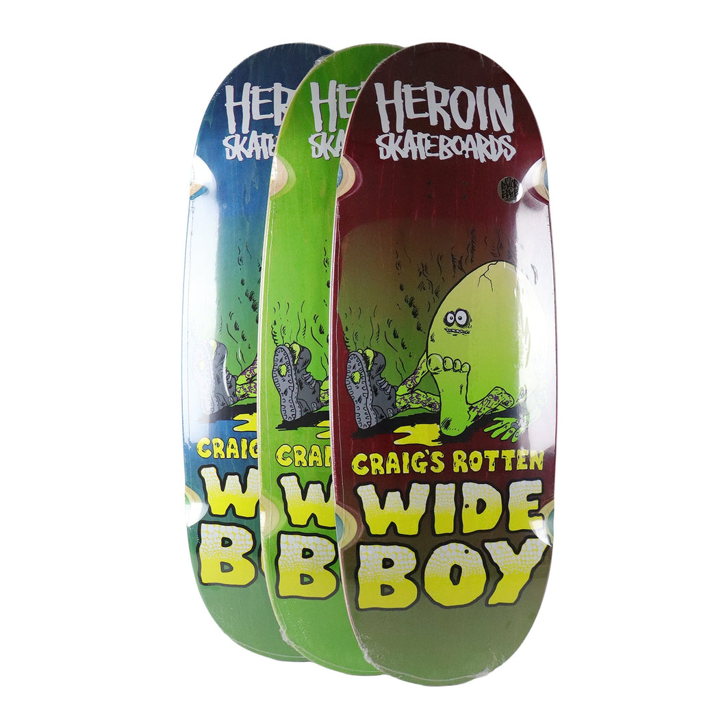 Heroin Skateboard Deck Craig Questions Rotten Wide Boy (Assorted) Assorted 10.75" x 31.3"