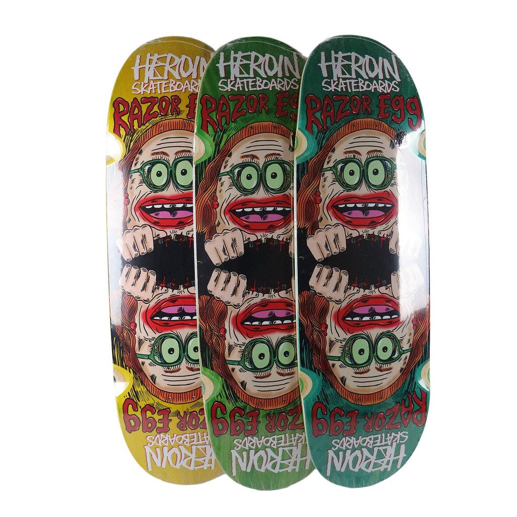 Heroin Premium Skateboard Complete Auntie Razoregg (Assorted) Slappy Trucks Ricta Wheels and Quantum Snot Particles Bearings