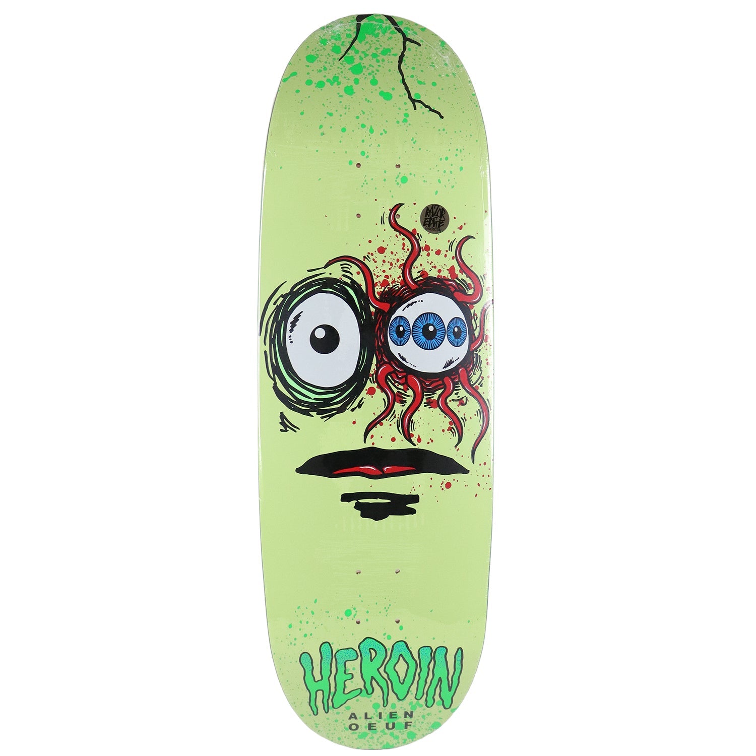 Heroin Skateboard Complete Space Egg 3 Green 10" x 32.625"