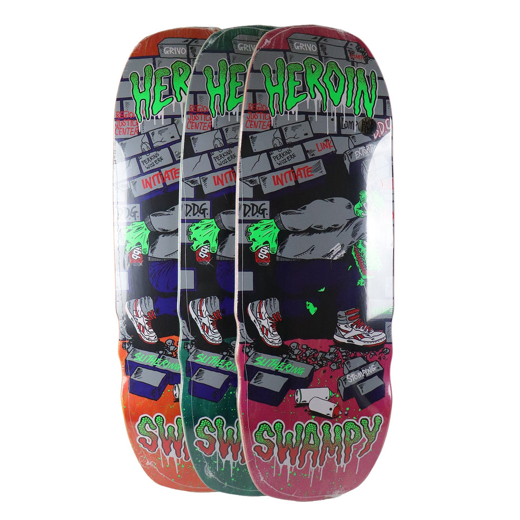 Heroin Premium Skateboard Complete Swampy Stomp (Assorted) Independent Trucks OJ Wheels and Quantum Snot Particles Bearings
