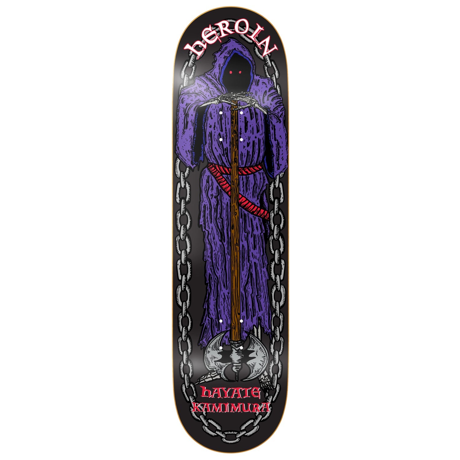 Heroin Skateboard Complete Hayate KO2 Axe Man 8.25" x 31.9"