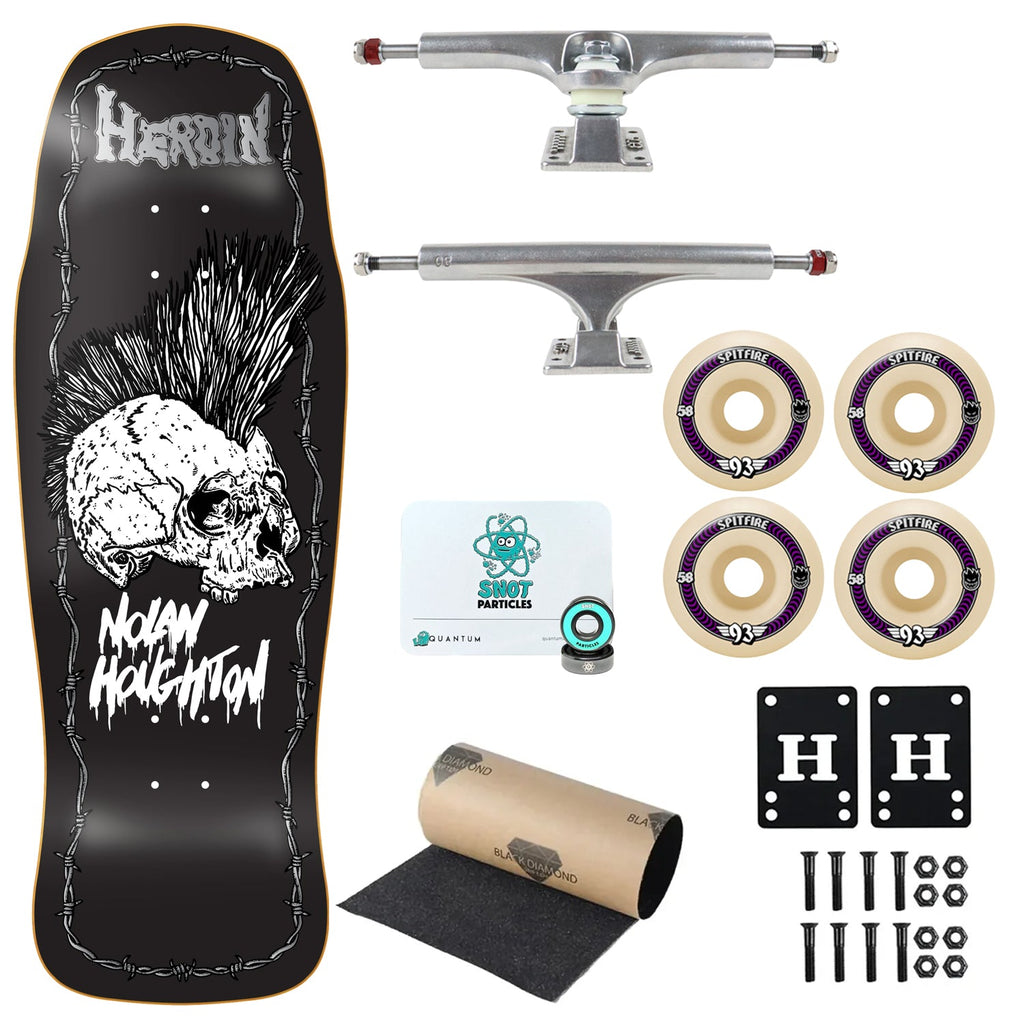 Heroin Premium Complete Skateboard Nolan KO2 Skull 10.25" Ft. Ace/Spitfire/Quantum