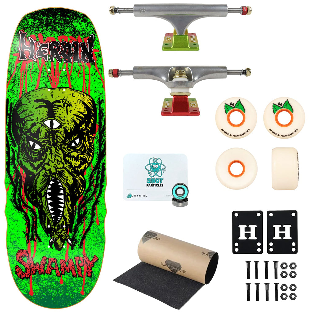 Heroin Premium Complete Skateboard Swampy KO2 Slime Face 10.6" Ft. Ace/OJ/Quantum