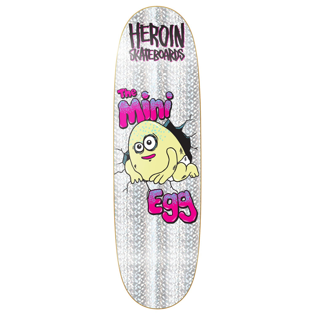 Heroin Premium Complete Skateboard Mini Egg Holo Foil 8.38" Ft. Krux/Spitfire/Quantum