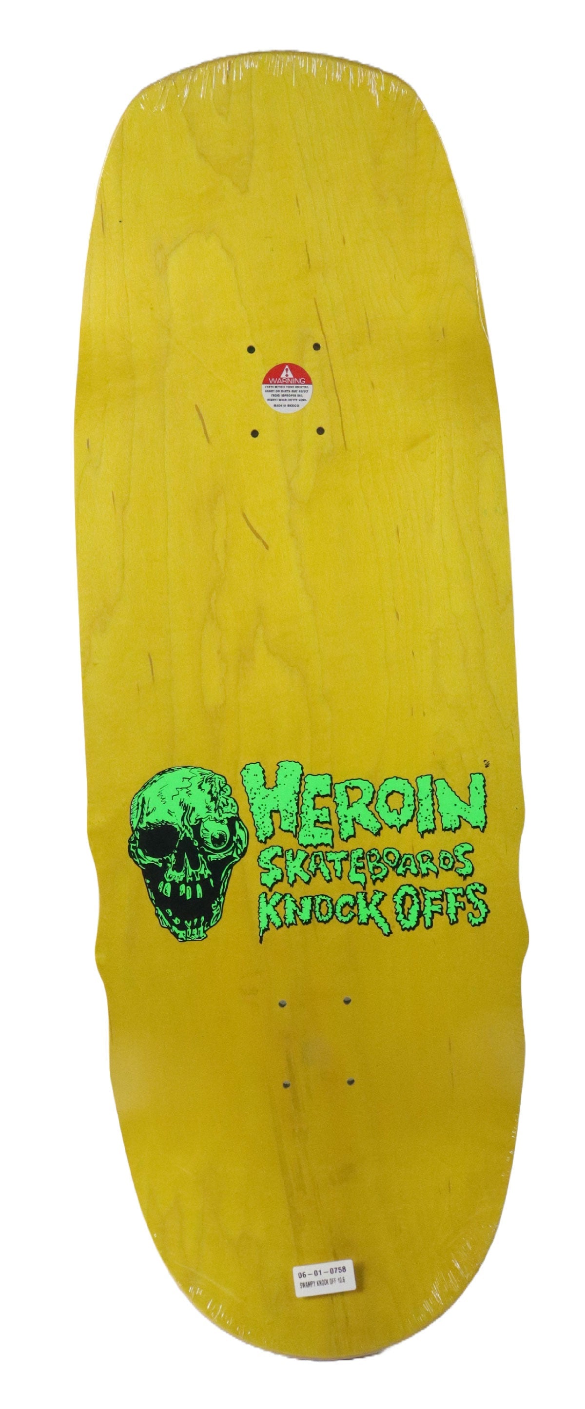 Heroin Skateboard Deck Swampy Knock Off 10.6" x 32.1"
