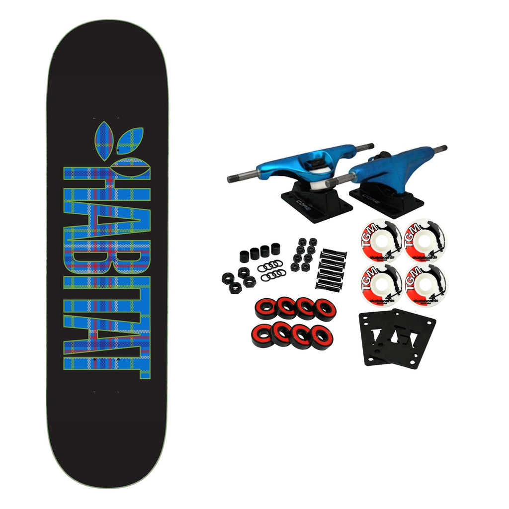 Habitat Skateboard Complete Apex Twin Textile Black 8.375" x 32.25"