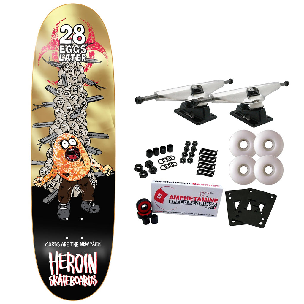 Heroin Skateboard Complete 28 Eggs Later 9.0" x 31.9"