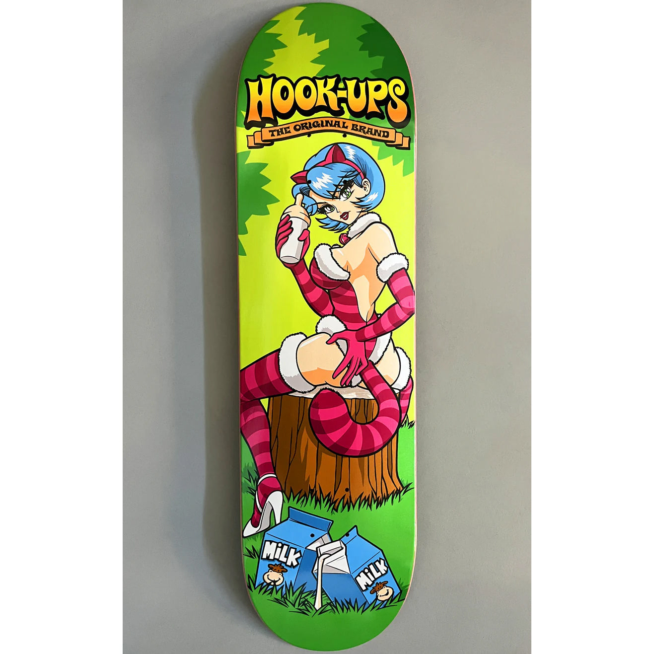 Hook Ups Skateboard Complete Cheshire Cat in Wonderland 8.5" x 32.25"