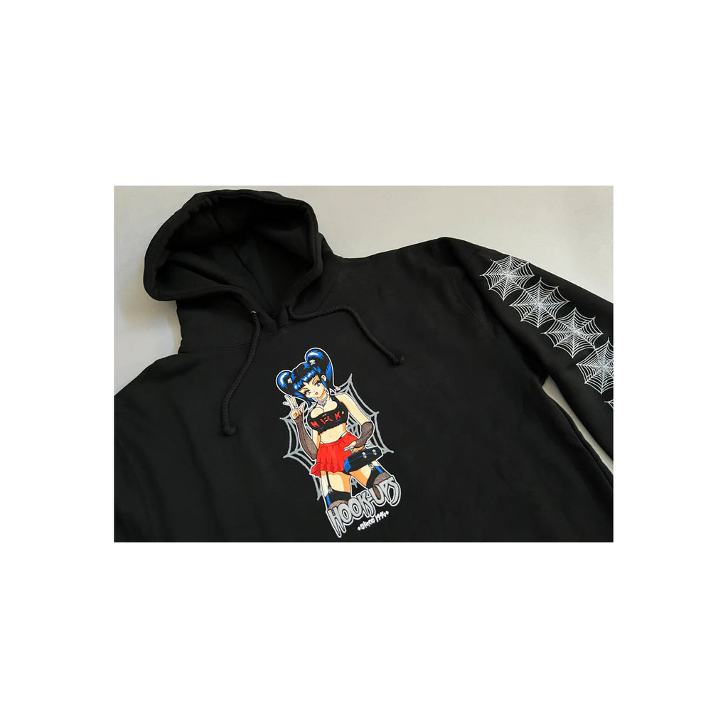 Hook Ups Skateboards Hoody Raven Black