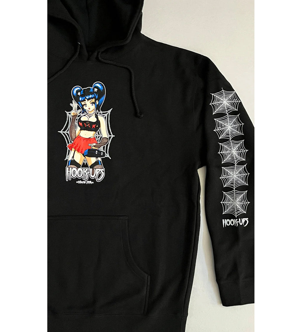 Hook Ups Skateboards Hoody Raven Black