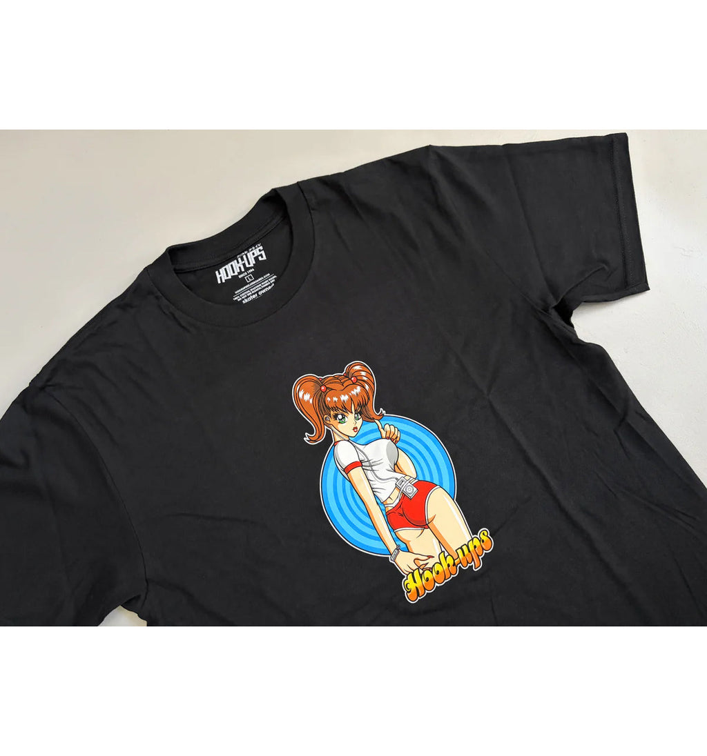 Hook Ups Skateboards Shirt Hitchiking Sakura Black