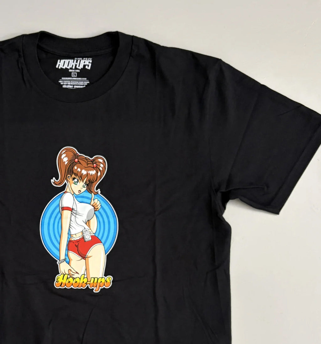 Hook Ups Skateboards Shirt Hitchiking Sakura Black