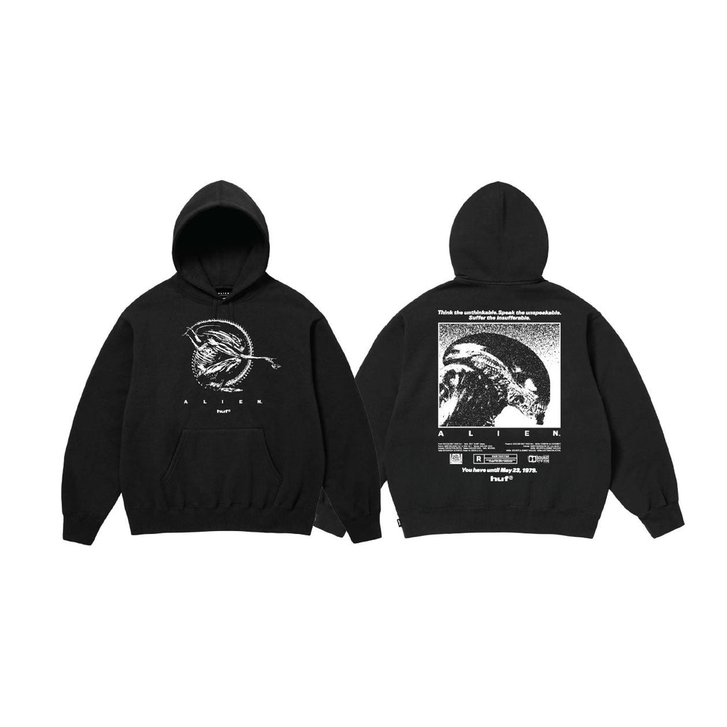 Huf X Aliens Hoodie Fossilized Pullover Size Black