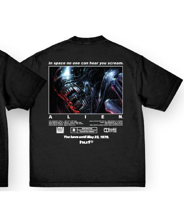Huf X Aliens Shirt Scream Size Black