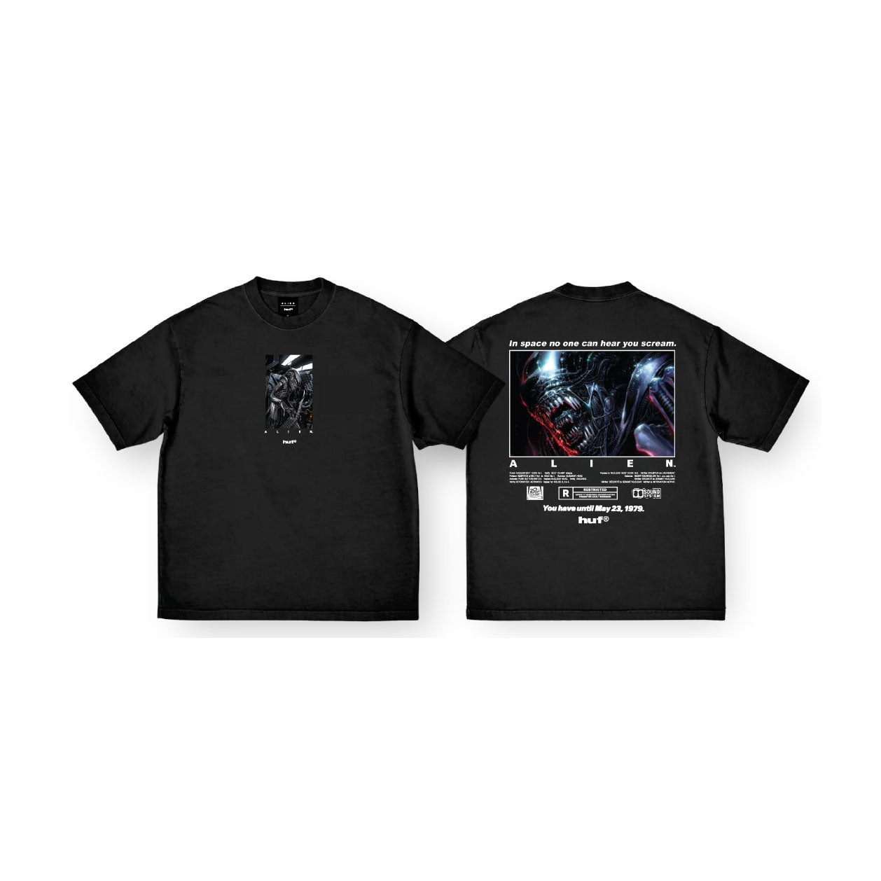 Huf X Aliens Shirt Scream Size Black