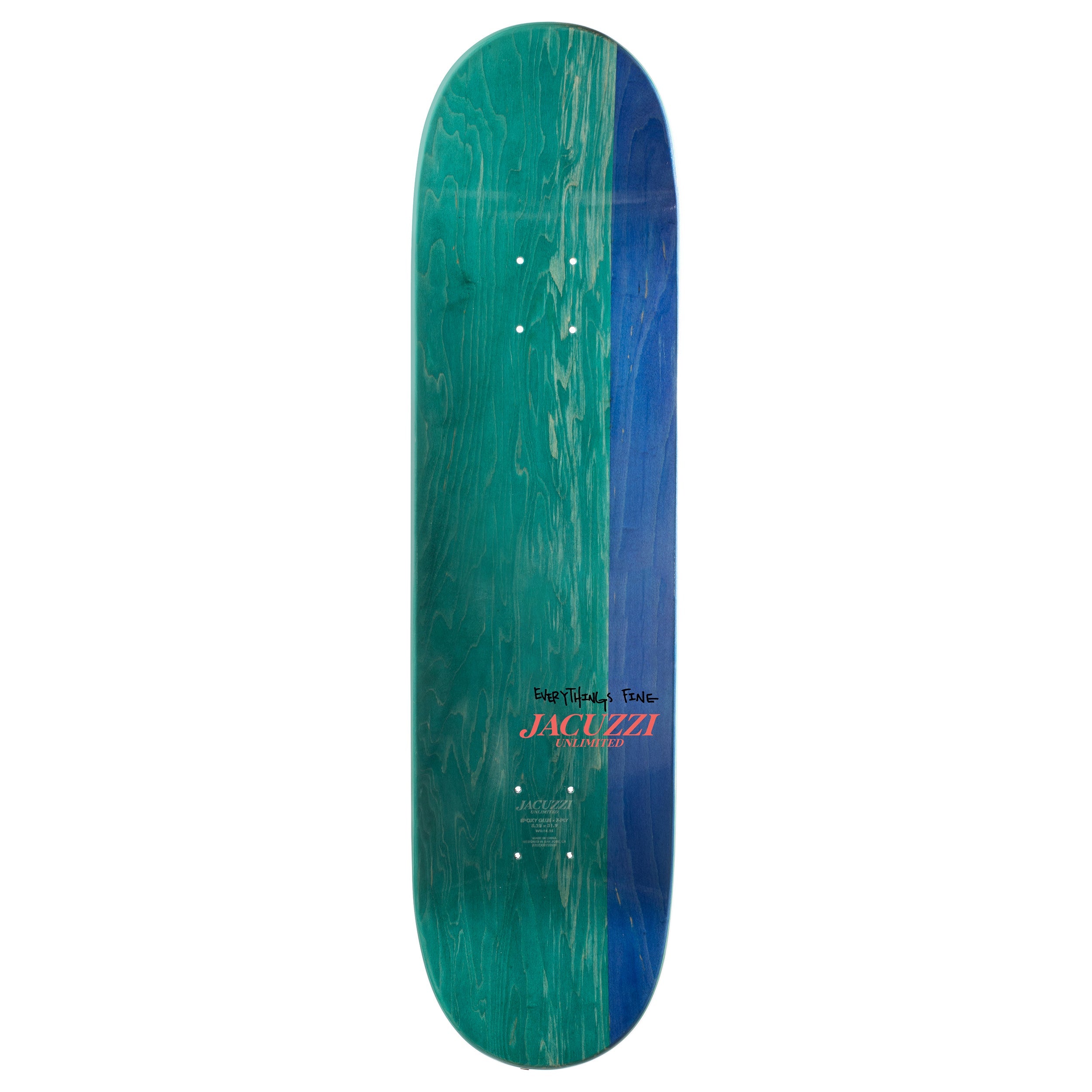 Jacuzzi Skateboard Complete Chair on Fire Twin Tail 8.25" x 31.5"
