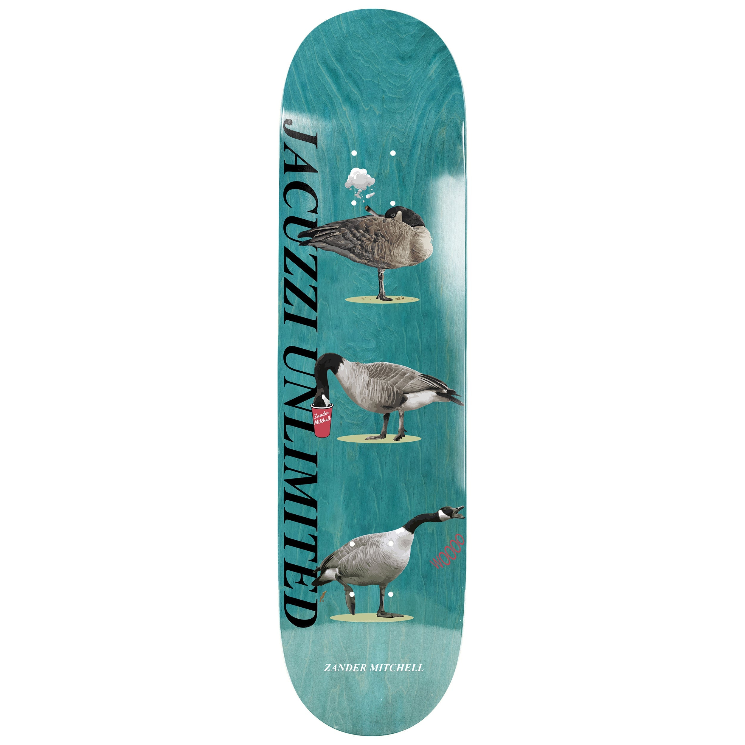 Jacuzzi Skateboard Deck Zander Mitchell Geese 8.25" x 32"